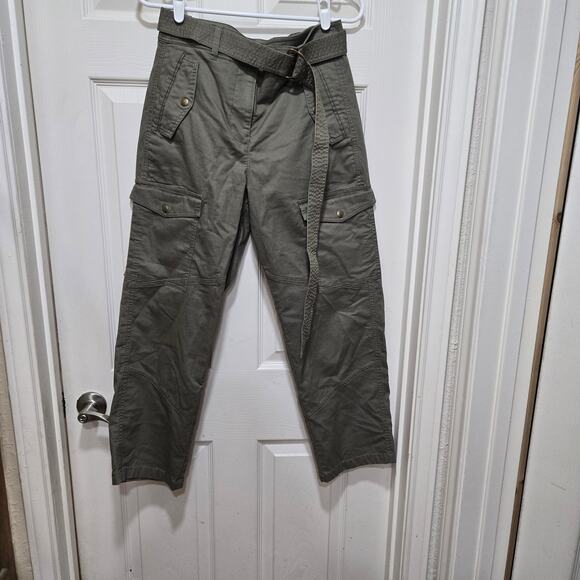 J.Crew Olive Green Belted Utility Cargo Pants Women’s 8 - Picture 7 of 12